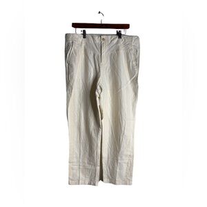 Gap Girlfriend Chino white and gold‎ linen pants size 16